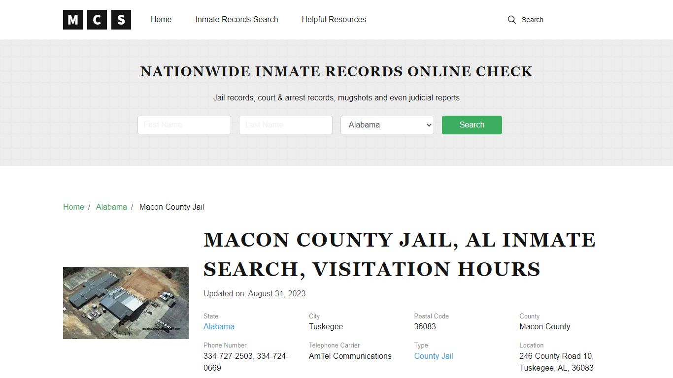 Macon County, AL Jail Inmates Search, Visitation Rules